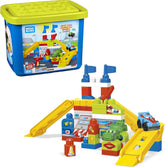 Mega Bloks First Builders Race Car Garage with Big Building Blocks, Building Toys for Toddlers (60 Pieces) Multicolor